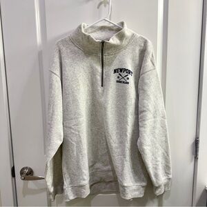 Men’s Vineyard Crew Newport Rhode Island Gray Quarter-Zip